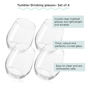 Vasos para beber - Juego de 4 - 390ml - Sin plomo