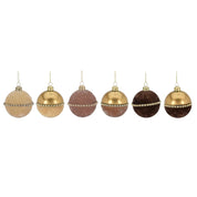 Assorted Xmas Balls with a Velvet Finish - Set of 6