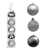 Silver Xmas Ball - Set of 3 Assorted Design