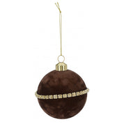 Bola de Navidad con decoración, vidrio con un hermoso acabado aterciopelado - Juego surtido de 6