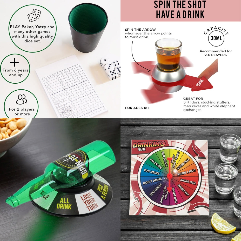 Spin the Shot Drinking Game Spinning Arrow Shot Glass Party Games