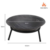 Brasero à Charbon de Bois - Design Rustique en Fonte - 50cm