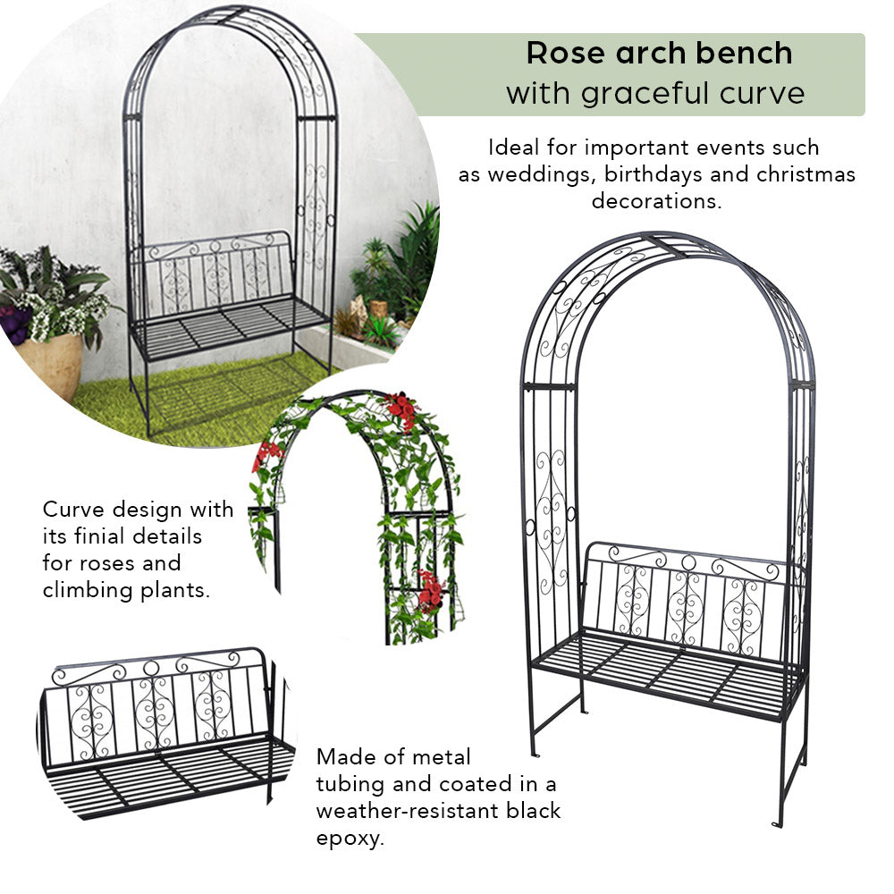 Garden Bench in Rose Arch Design
