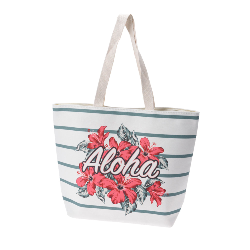 Bolso tote de playa con estampado Aloha y diseño floral